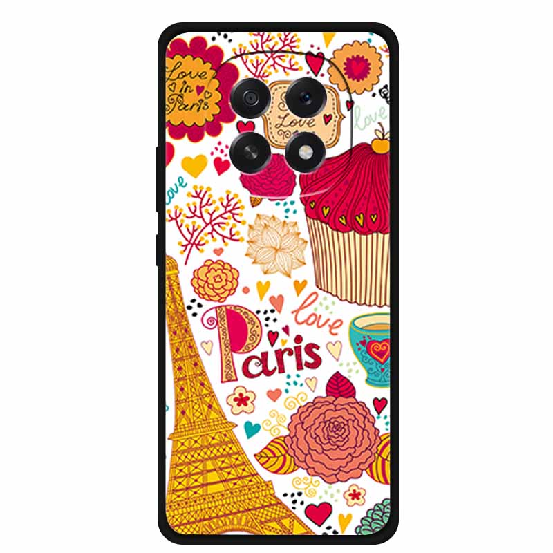 For Oppo A5 5G Phone Case 3D Relief Emboss Flowers Back Cover Black TPU Silicone Soft Case For Oppo A 5 PKQ110 Cases 6.7" Fundas