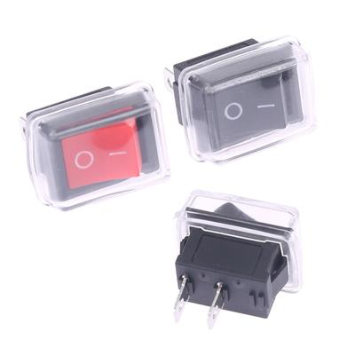 5Pcs Push Button Mini Switch 2Pin Snap-in On/Off Rocker Switch with Waterproof Cover Black