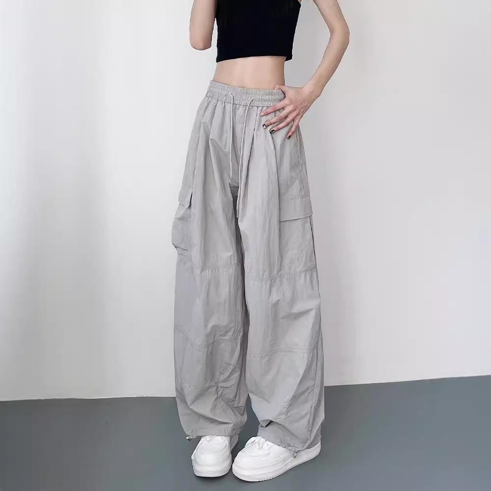 Wide-leg Pants Women's Summer Large-size Fat and Thin Quick-drying American Sports Straight-leg Pants