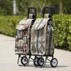 Foldable Ethnic-Style Shopping Cart for Groceries and Luggage