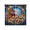 Set Of 2 Merry Christmas Santa Claus Gift Print Curtain Multiple Size Living Room Insulation Decoration Curtains Light Blocking Made Polyester Machine