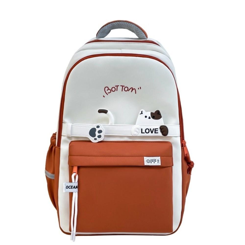 Waterproof Students School Backpack Large Capacity Cartoon Shoulder Bag  Elementary School оранжевый