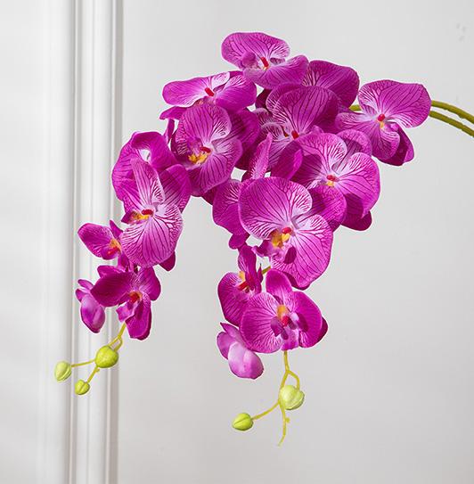 2PCS Artificial Flowers Orchid Set Real Touch 69cm Tall 9 Heads Fake Phalaenopsis Flower Vase Fillers Home Wedding Indoor Decor