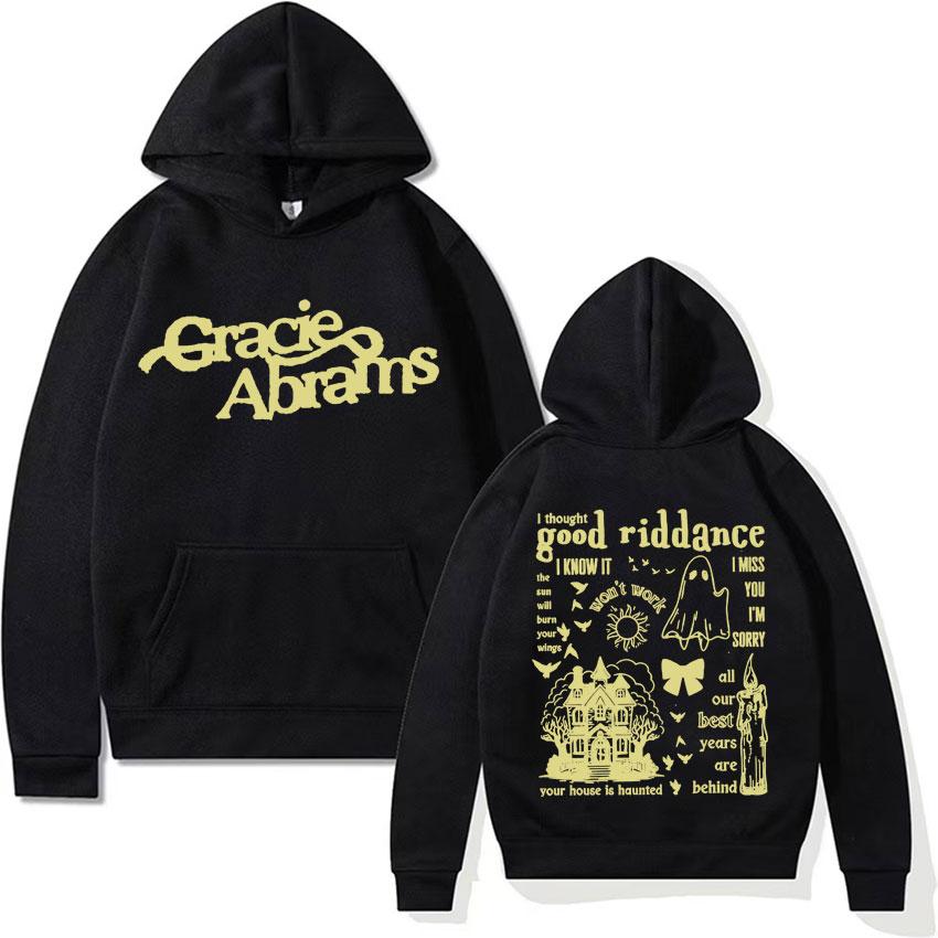 Retro Gracie Abrams Print Hoodies The Secret of Us Tour 2024 Music Album Sweatshirt Pullover Men Women's Harajuku Fashion Hoodie