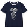 Li Ning X Disney Camiseta de Manga Corta Versátil Transpirable Holgada con Cuello Redondo y Estampado de Letras para Mujer AHSV804-4