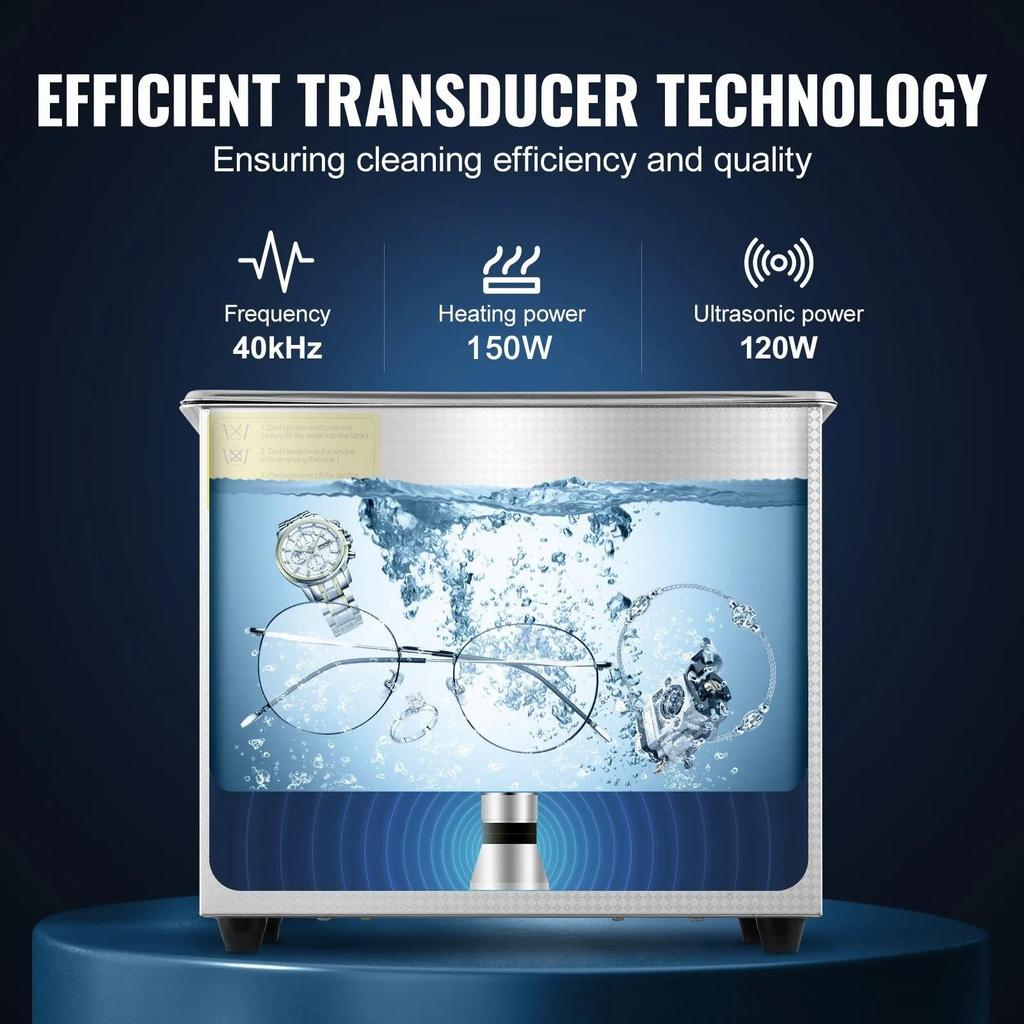 3L Ultrasonic Cleaner Machine Stainless Steel Ultrasonic Cleaning Machine Digital Heater Timer Jewelry Cleaning for Home