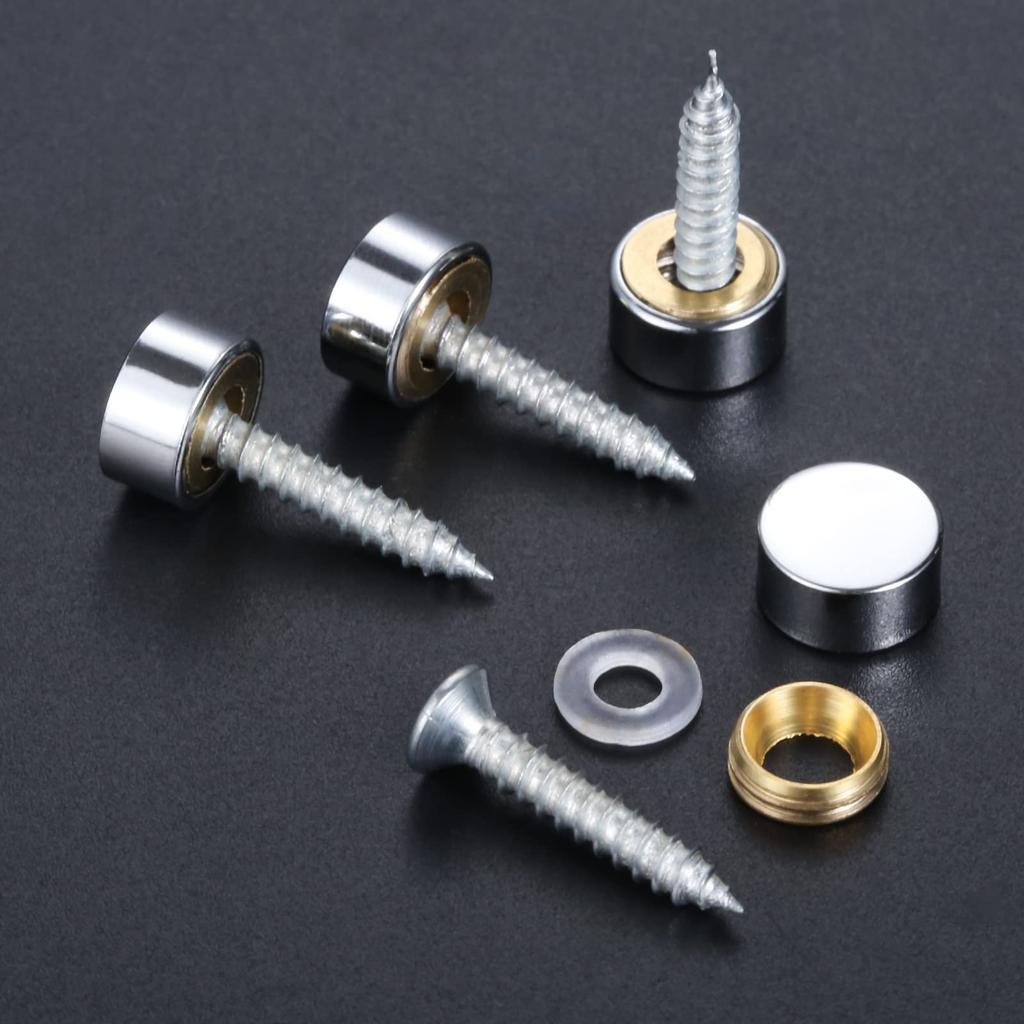 Lemfema Decorative Cosmetic Screw Pack of 10mm Cap Screw Cosmetic Stainless Makeup Mirror Plate Nameplate Decorative Caps Included Screws, Screws,