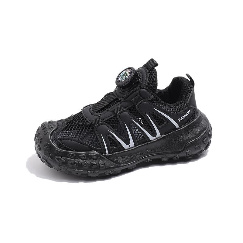 Children's net shoes 2025 spring and summer new girls single net breathable casual sports shoes rotating buckle boys dad shoes