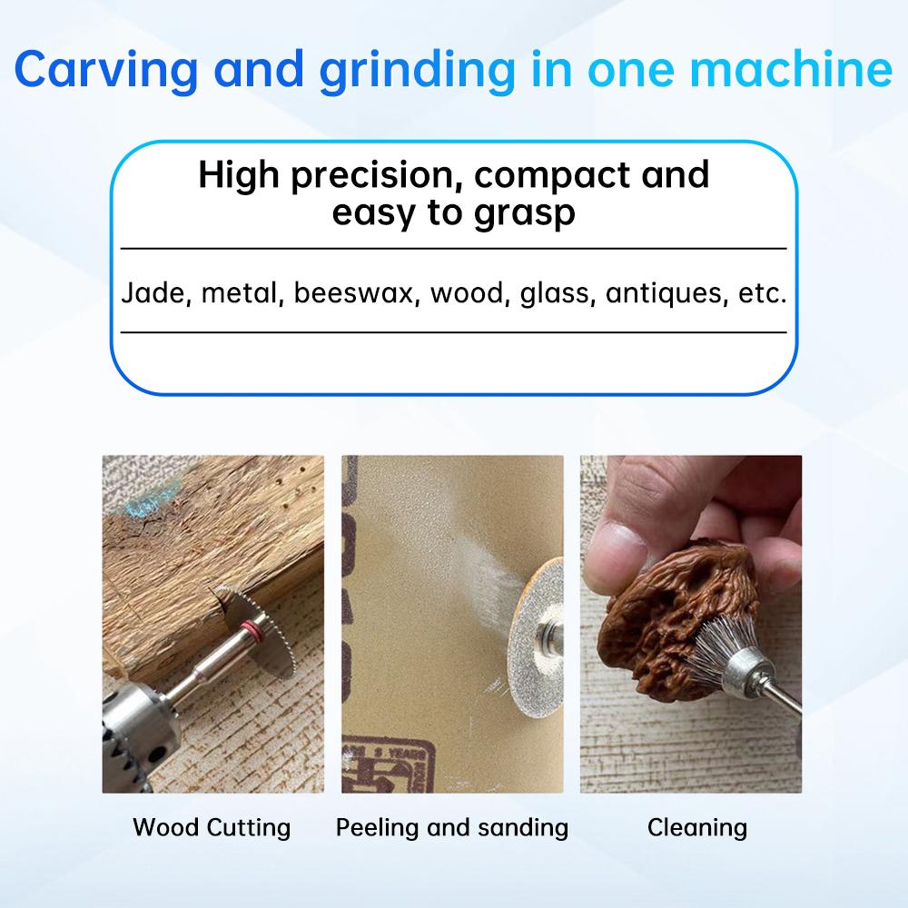 Stepless Speed Control Handheld Mini Metal Grinder 12,000 RPM Electric Grinder Polishing and Engraving Electric Drill