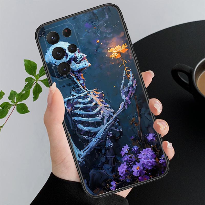 Phone Case For Samsung A55 A16 A56 A36 A35 A15 A53 A54 A33 A34 A25 A05S A52 A52S A14 A26 A71 Skeleton Art