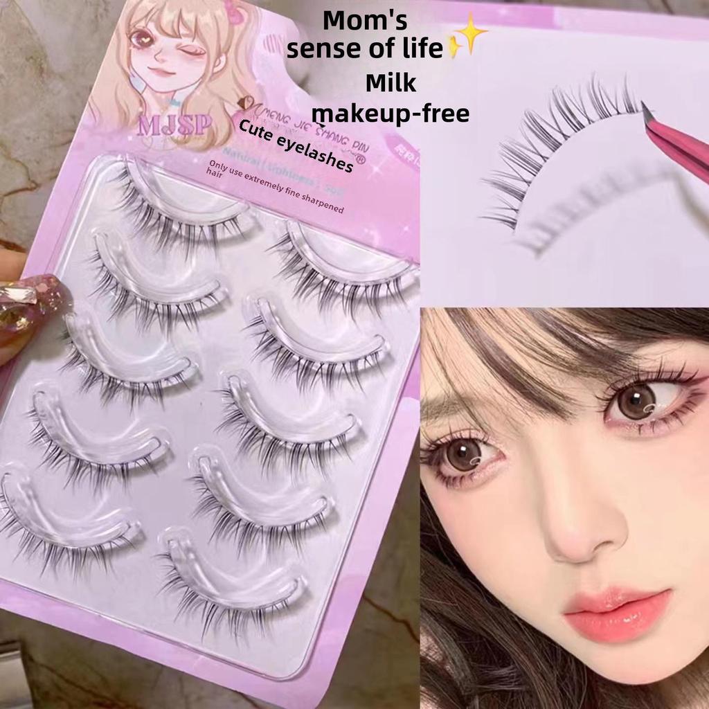 Mengji Shangpin M08 Airy Sunflower Fairy False Eyelashes - Natural Transparent Thin Stem