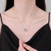 Elegant Devil's Eye Pendant Necklace for Women - European & American Fashion, Double Hand Hug Design, High-End Clavicle Chain