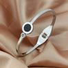 Htpwe Stainless Steel Black Round Roman Numeral Bracelet For Women 18k Gold Couple Holiday Gift Bracelet Party Daily Zircon