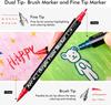 Shuttle Art Acryl Marker Penseel Fijne Punt Dubbel 48 Kleuren acrylverf geschikt voor gebruik op en Perfect voor handgemaakte DIY kunst en cadeau Pennen, & Pen, Set.