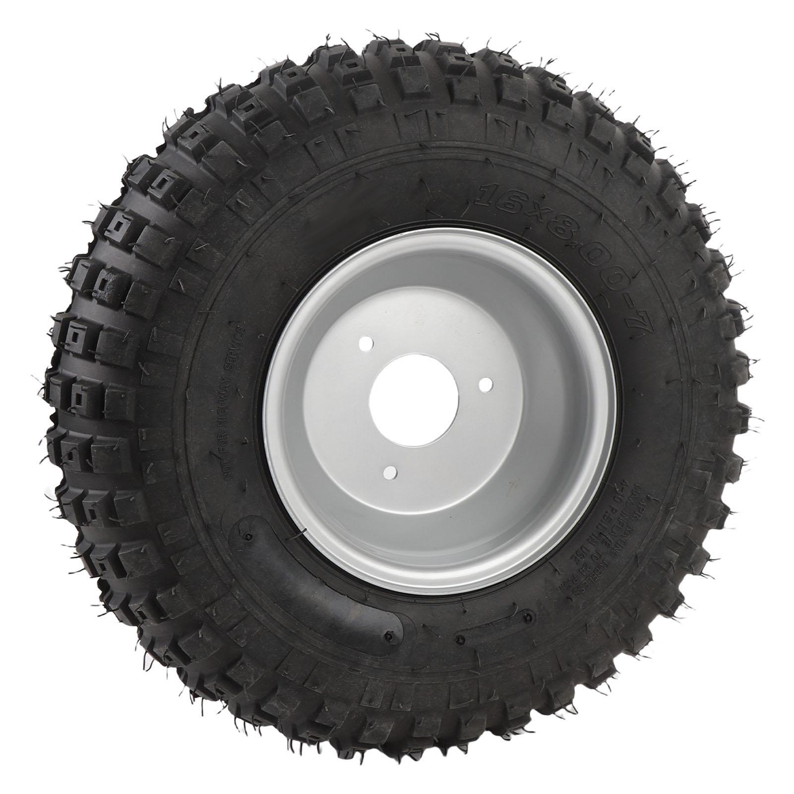 

Шина 16X87 с 3-дырочным диском 6PR Отличное сцепление с дорогой 7-дюймовое колесо для квадроцикла, UTV, картинга, гольф-кара