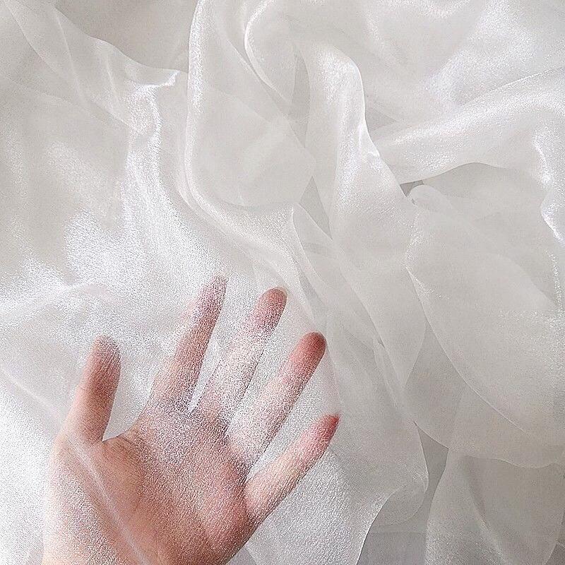 Cloudy Chiffon Fabric with Sheen Slightly Stiff Texture Suitable for Wedding Dresses Formal Gowns and Designer Clothing Fabrics