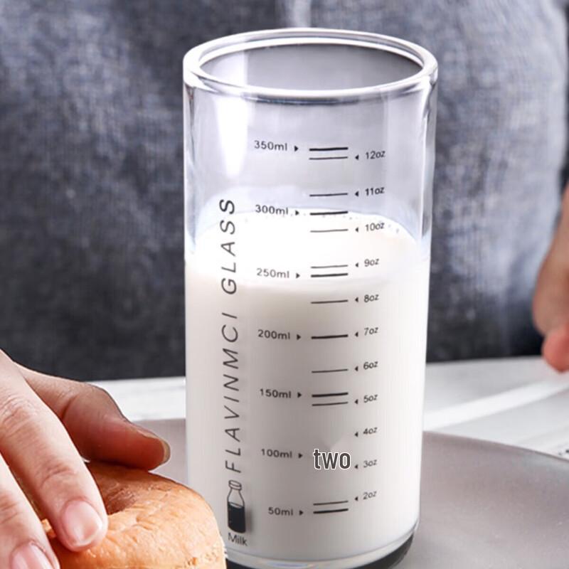 

Flavinmci Heat-Resistant Cartoon Glass Milk Cup with Scale