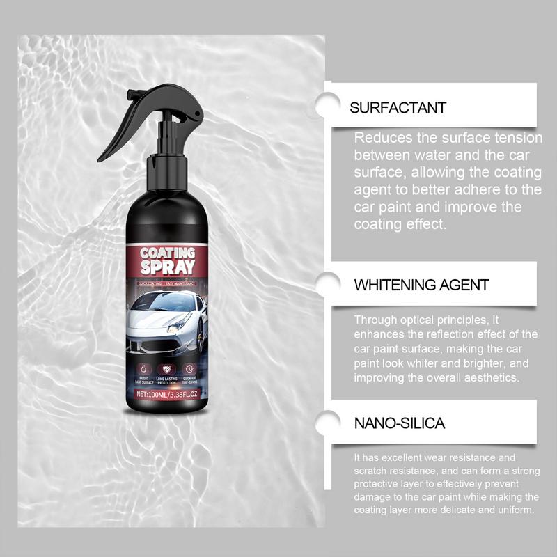 Car Coating Cleaning Spray Nano Cleaning Agent Car Polish Wax Spray Rapid Spray Wax Paint Sealant Polish Kit For Metal Paints