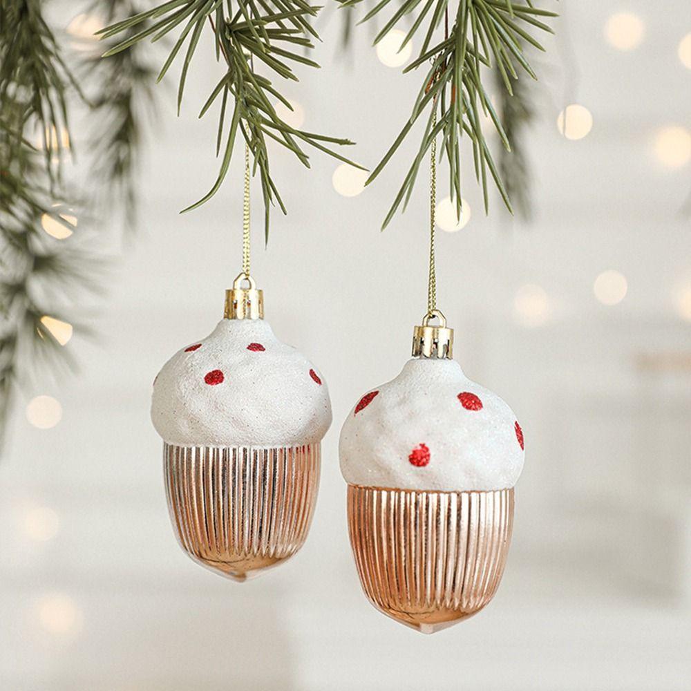 2Pcs Plastic Christmas Hanging Conch Ornament Snowman Glittery Onion Shaped Hanging Ornament Star Decorative