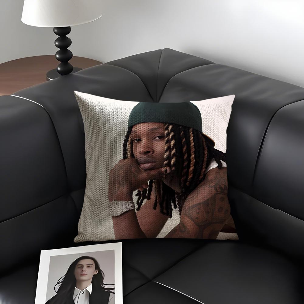 K-King Vonn Rapper Cushion Cover Natural Linen Organic Fabric Double-Sided Printing Sofa Home Decor Gift Pillow Case