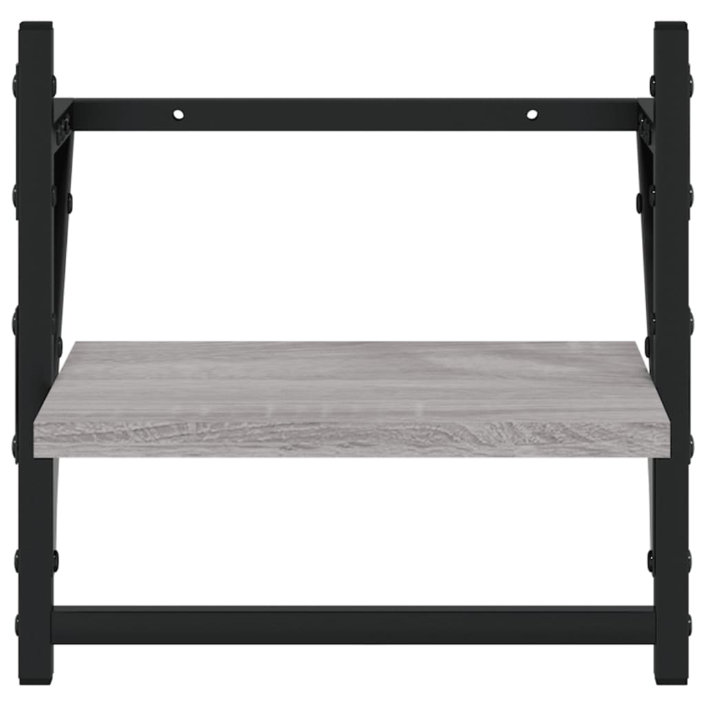 6 Piece Wall Shelf Set with Bars Grey Sonoma Particleboard
