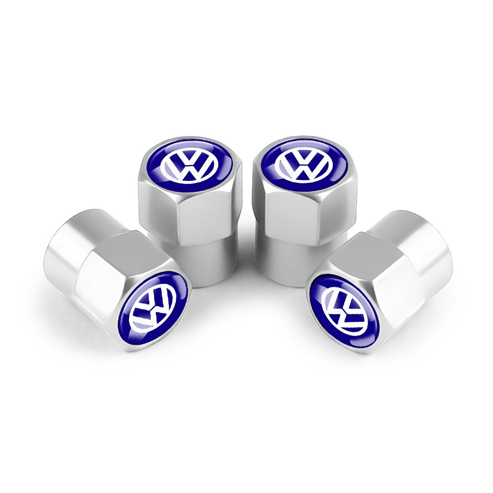 T264PCS Metal Car Wheel Tire Valve Caps Stem Cover Car Accessories For Volkswagen GTI Polo Golf Passat Scirocco Jetta Touareg RLINE