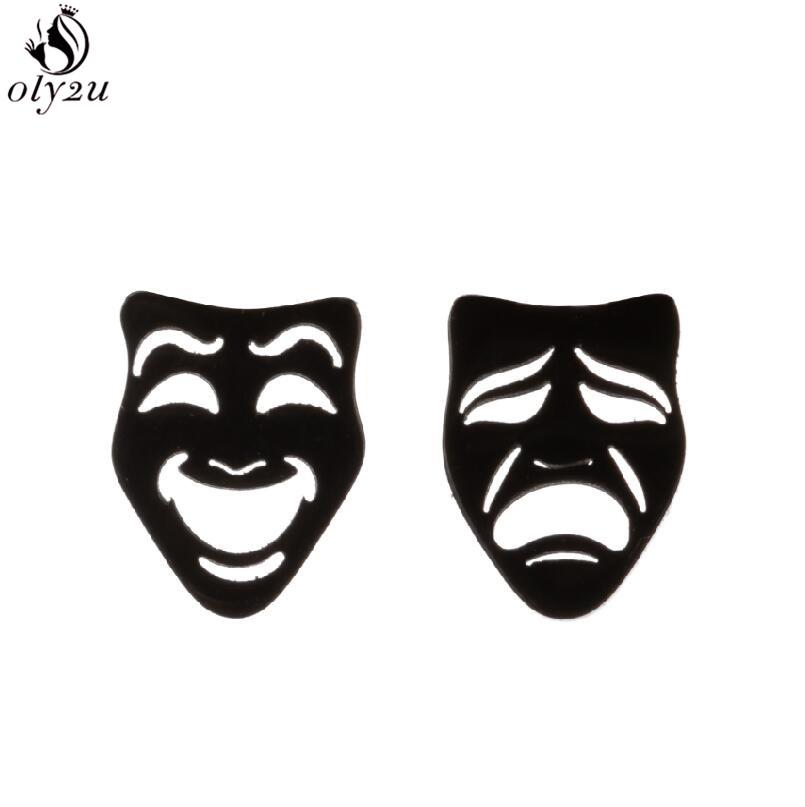 Stainless Steel Bat Stud Earrings for Women Men Punk Halloween Party Gift Goth Skull Spider Web Earings Cosplay Piercing Jewelry