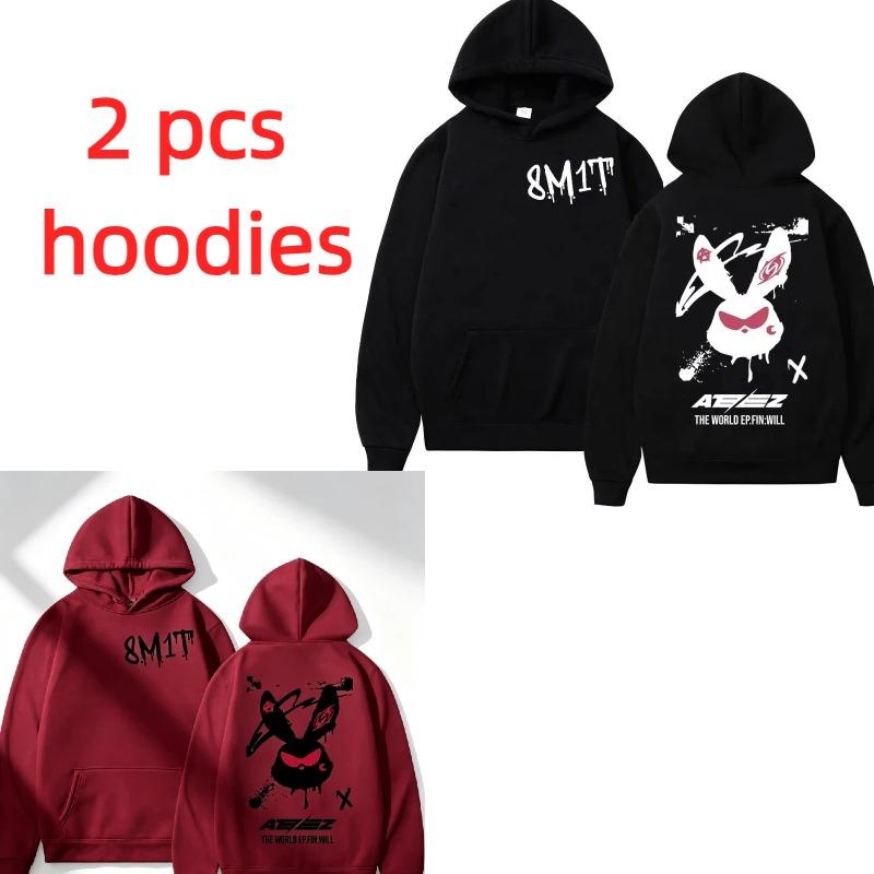 Autumn Men's Women's Hoodies Ateez 8M1T Printing Unisex Fashion Pullover Long Sleeves Loose Casual Vintage Sweatshirts