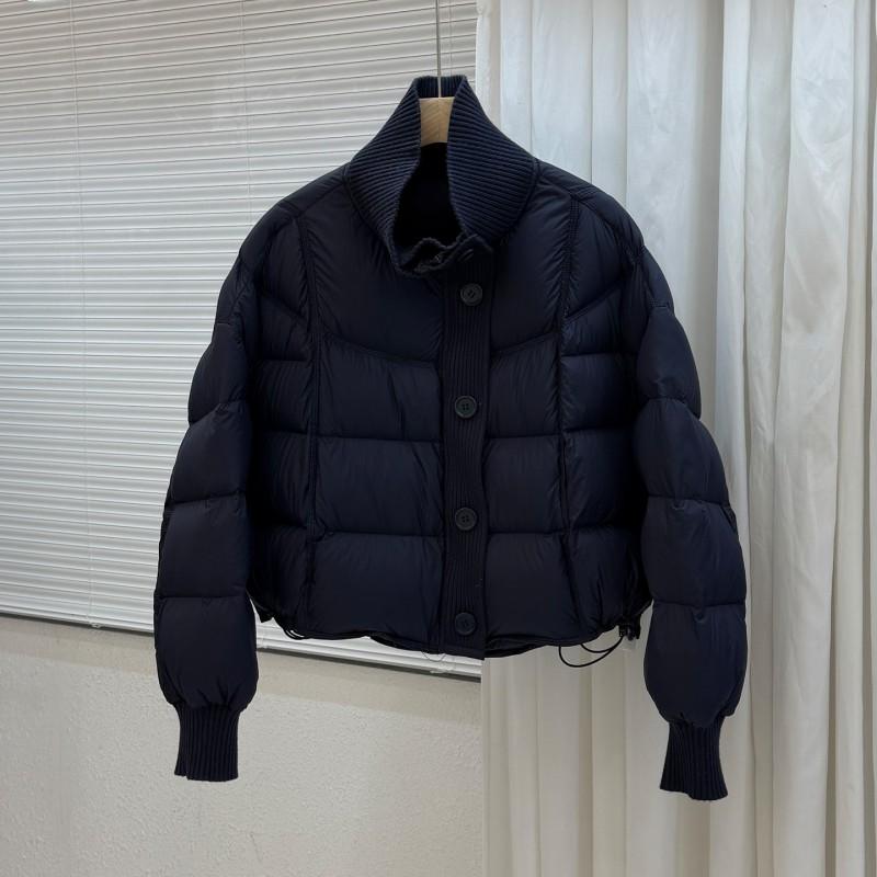 Womens Short Puffer Jacket With 90% White Duck Down Fill Loose Fit Stand Collar Winter Coat Petite