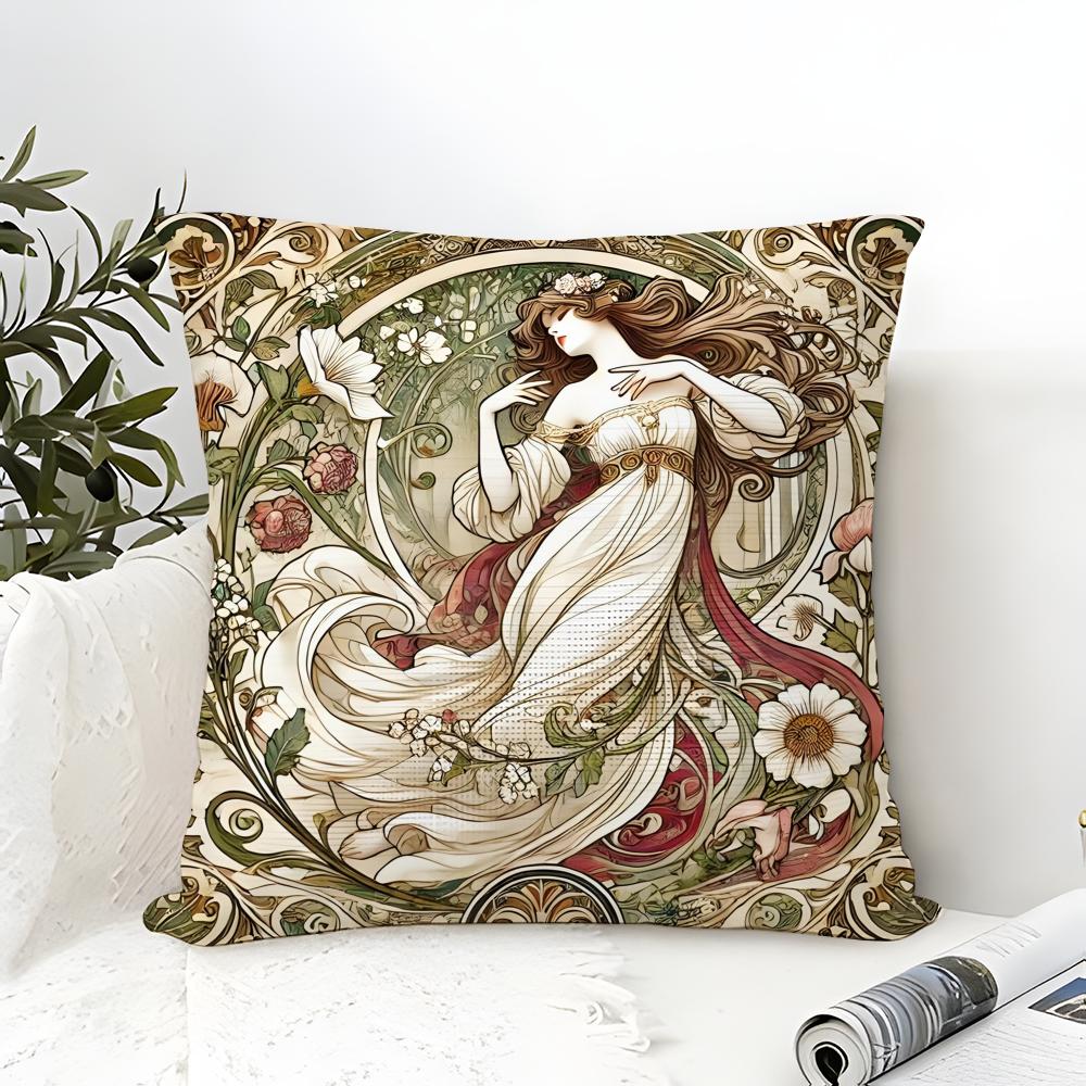 Art A-Alphonse M-Mucha Master Pillow Case linen pillow case sofa home decor cushion cover cushion cove
