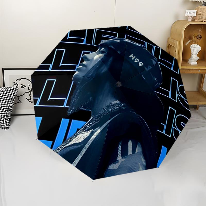 Billie Eilish (1) Regenschirm stabiles Gestell geeignet für Outdoor-Aktivitäten Strandreisen ideales Geschenk für alle Jahreszeiten