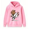 Kids Boys Girls Casual Pullover Hoodie, Funny Capybara Taekwondo Black Belt Karate Kick Cartoon Print Soft Hooded Sweatshirt for Children Daily Wear
