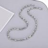 Men's Trendy Stainless Steel Interlocking Chain Necklace with Double Gear Splice Design