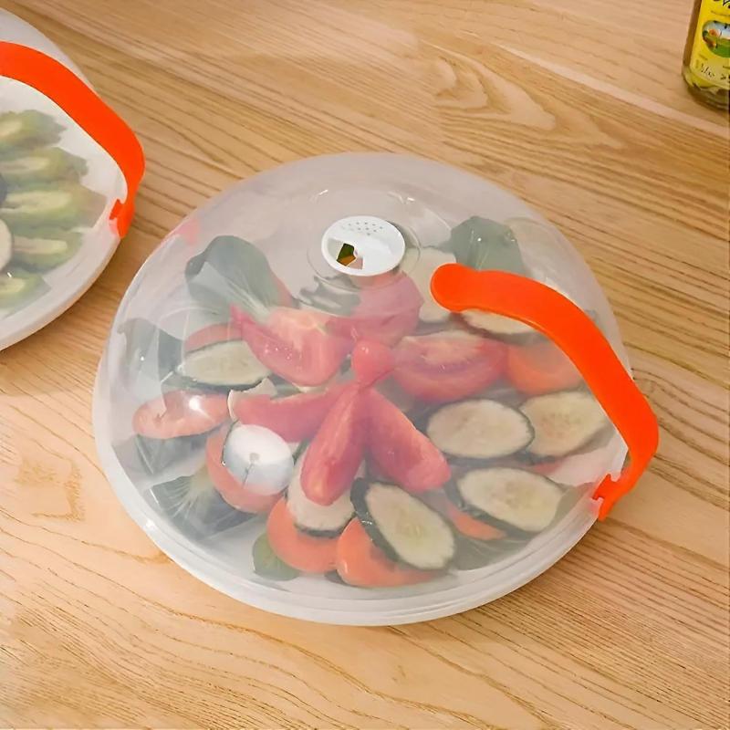 1PCS Microwave Cover For Food With Easy Grab Handle Clear Splash Guard Plastic Lid Mess-Free Food Heating