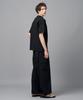 COMSPACE1980 Overside Zipper Pocket Woven Contrast T-Shirt_Black