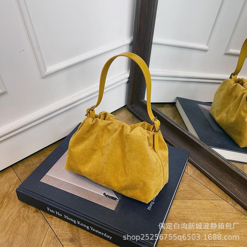 Good Quality Suede Underarm Cloud Bag Women's New Maillard Shoulder Crossbody Bucket Bag