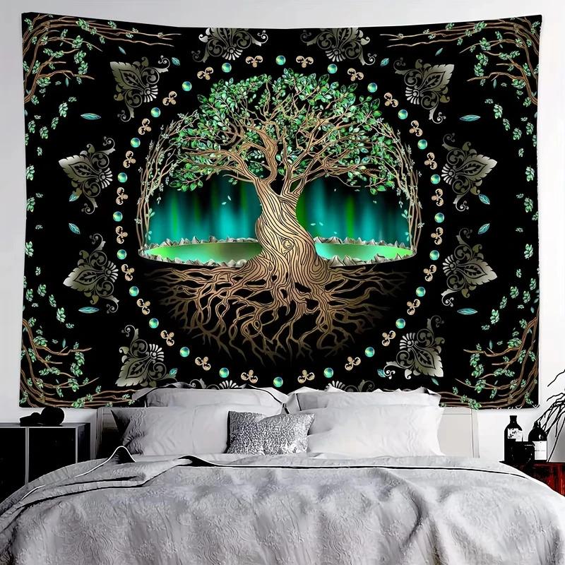 VIKAMA Fantasy Pattern Tree Of Life Tapestry Retro And Gorgeous Bedroom Headboard Decorative Tapestry Home Art Tapestry