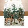 Festive Table Runner Christmas Decoration Polyester Dining Mat Creative Print Small Table Cover