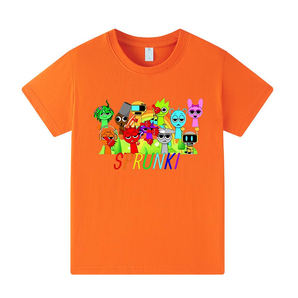 Kids Boys Girls Sprunki Round Neck Short Sleeves T-shirt