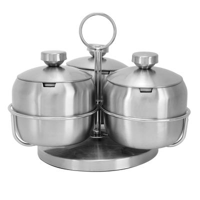 Gewürztopf-Set Innovatives Drehendes Gewürz-Salz-Zucker-Behälter mit Deckel und Löffel