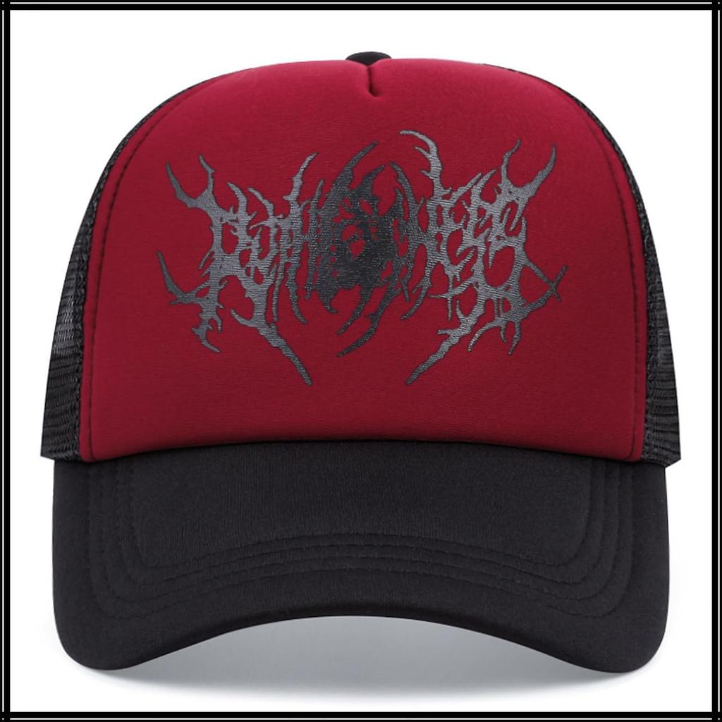 Street CZ825 [White Fang] Cap, Hat, Mesh, Style, Breathable, Fashionable, Stylish, Men's, (Black)