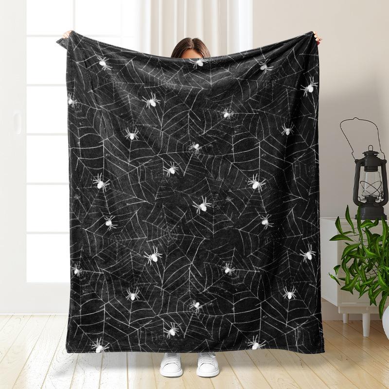 Halloween Theme digitalprinted polyester Bedroom velvet flannel soft sofa cover blanket Fleece soft sofa cover blankets
