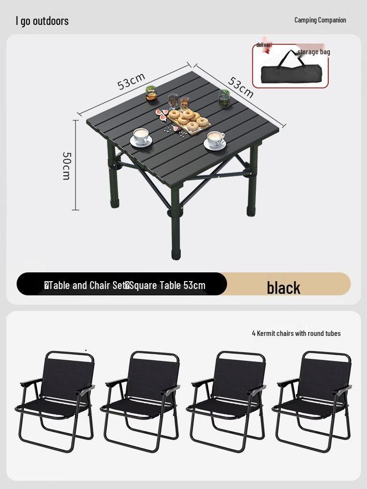 Portable Outdoor Folding Table & Chair Set - Perfect for Camping & Picnics