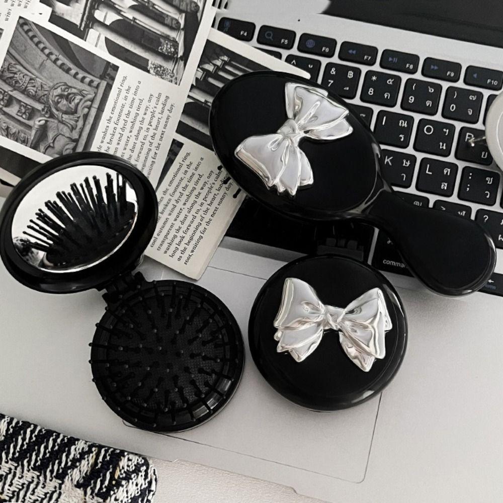 Lamb Bowknot Air Bag Hair Comb Durable Bow Massage Comb with Mirror  Hair Styling