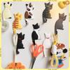 Creative Cute Kitten Hook Fridge Magnets Ginger Cats Siamese Cat Iron Gate Home Decoration Multi-Functional Animals Gifts