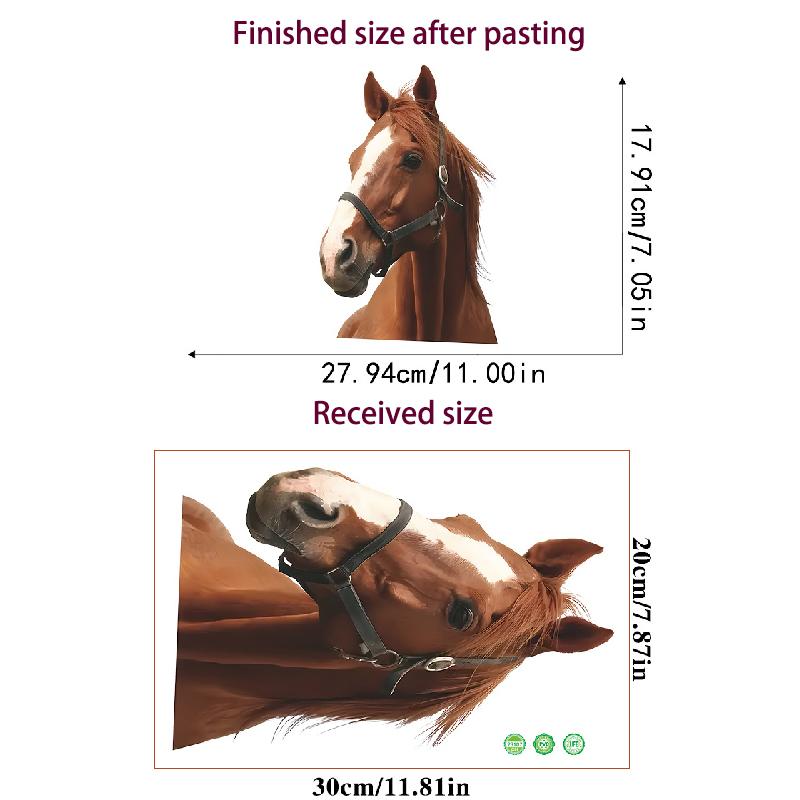 Niedliche Tier Wandaufkleber Pferd WC Aufkleber Badezimmer Deko Selbstklebende Vinyl Aufkleber für Zuhause Kinderzimmer Kinderzimmer Abnehmbar Abziehen und Aufkleben