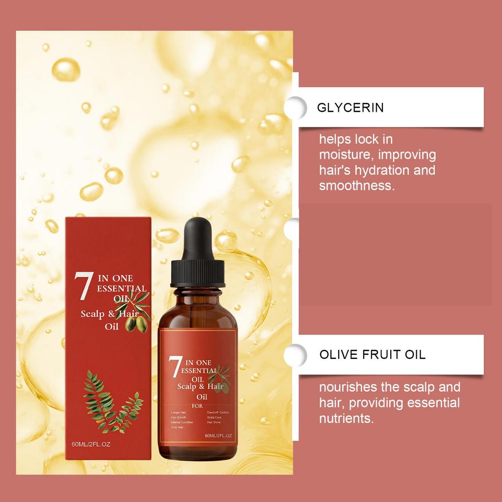 AMZ Light Hair Care Essential Oil Gently Moisturizes and Nourishes the Tail of the Hair To Create Smooth and Elegant Hair 60ml