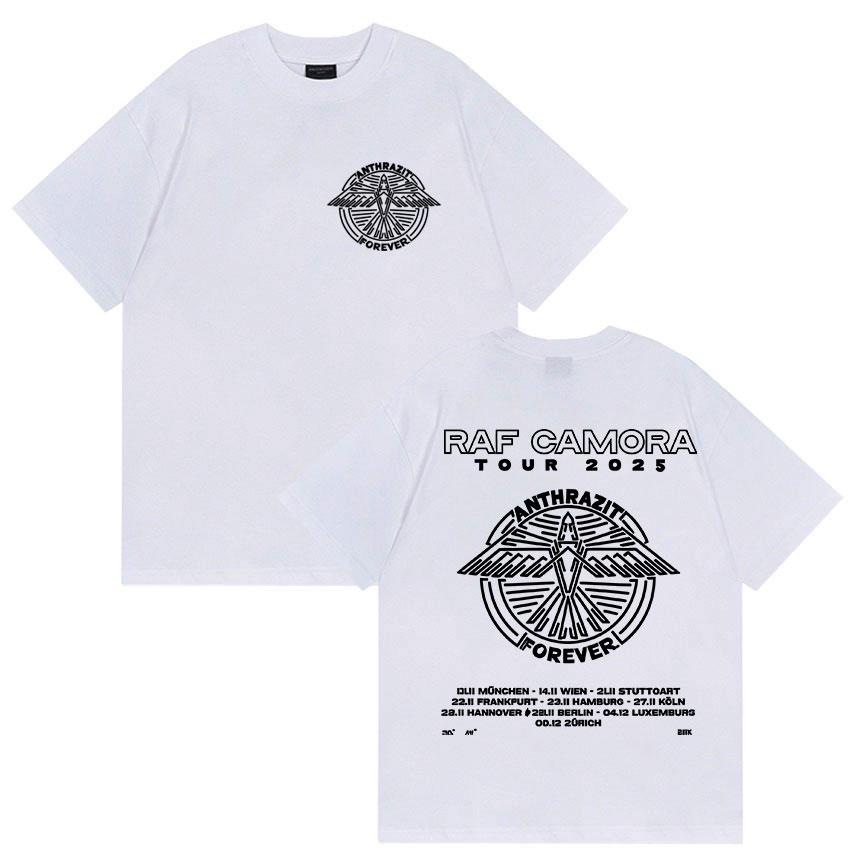 Rapper Raf Camora Tour 2025 Merch Pánské Hip Hopové Nadměrné Bavlněné Tričko Retro Styl Gotická Módní Tričko Streetwear