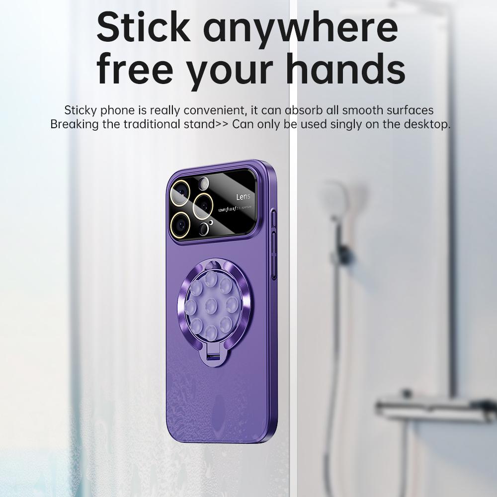 For iPhone 16 Pro Case Compatible with MagSafe Suction Cup Kickstand PC Phone Cover