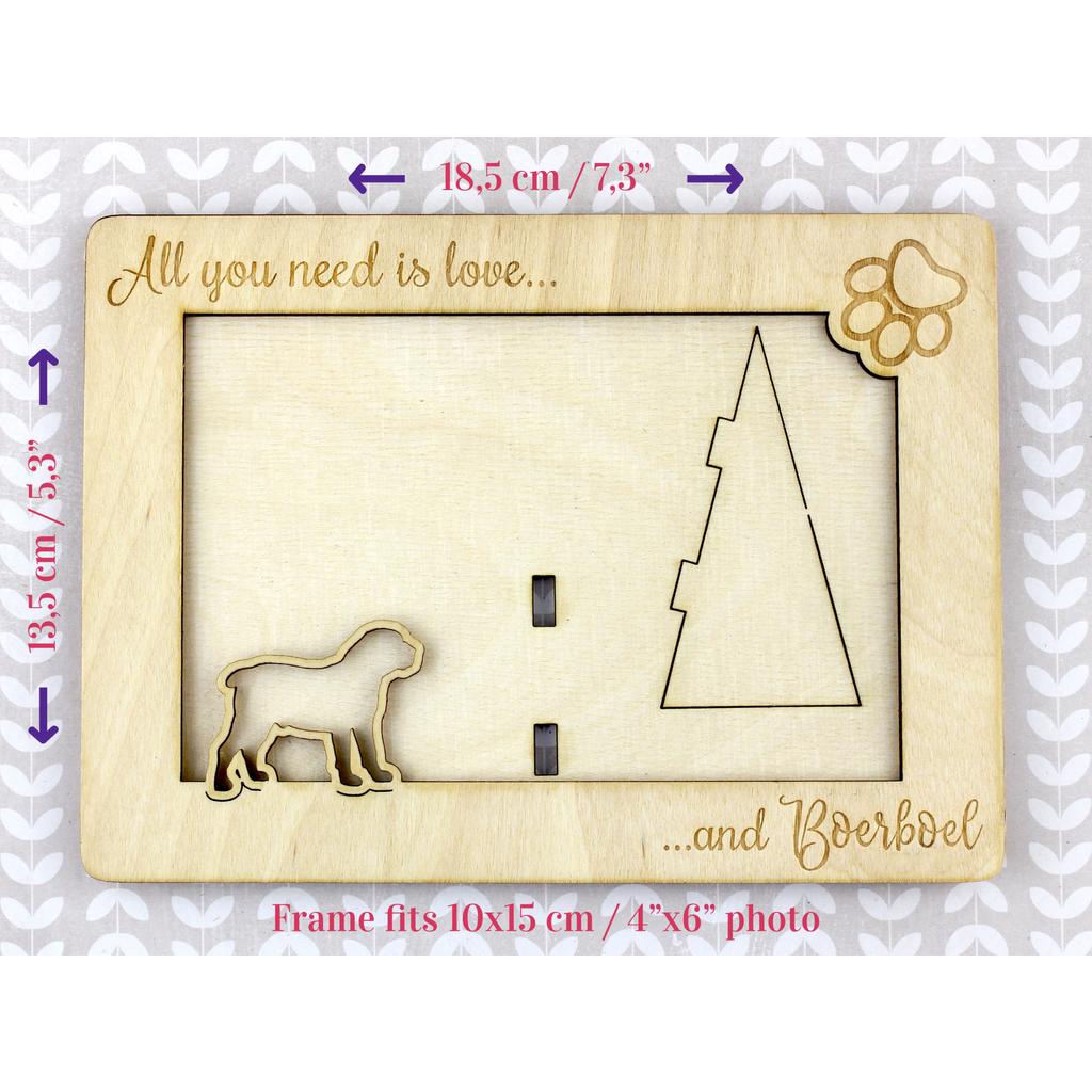 Boerboel, South African Mastiff - Photo frame, engraved wooden frame, a lovely gadget for the dog lover by Art-Dog